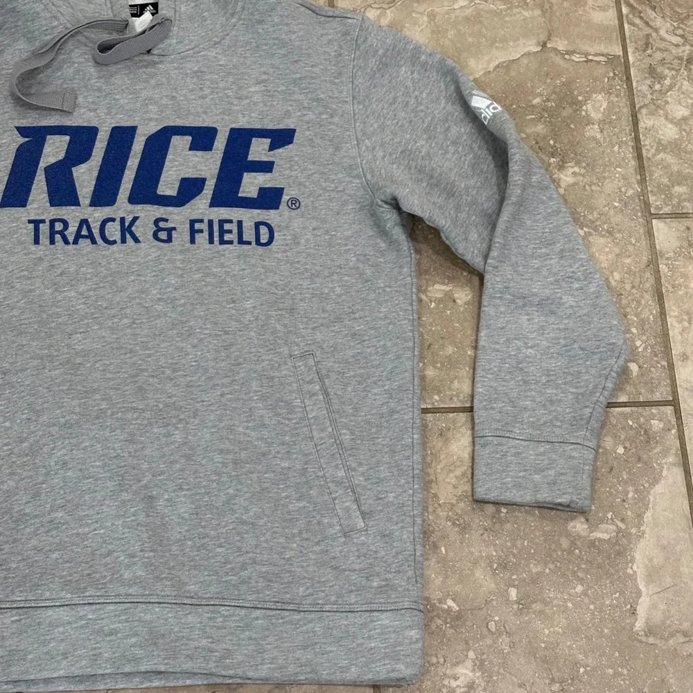 Adidas Rice University Track & Field Hoodie Mens Medium Gray Pullover Sweatshirt